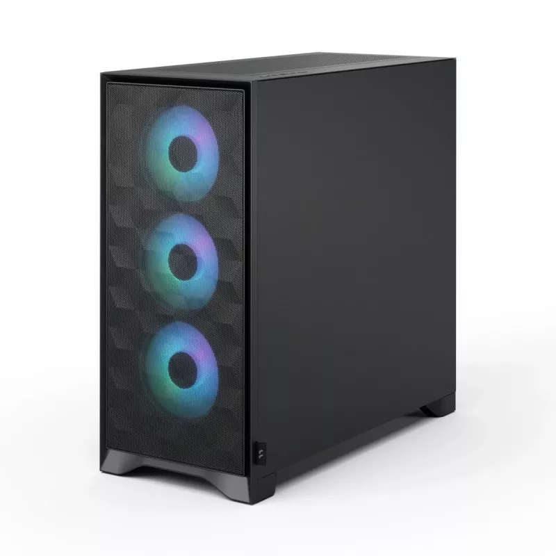 Fractal Design Pop 2 Air nero Solid case per PC midi-tower — supporto ATX, 3x ventole frontali 120 mm, vani per unità 2,5/3,5 pollici, 215×481×462 mm