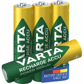VARTA HR03 AAA Recharge Accu potenza 1000 mAh 05703 batterie ricaricabili 4 pz. verde, giallo