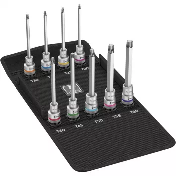 Wera 8767 C TORX HF 3 Zyklop 1/2 pollice Set di chiavi a bussola TORX, 9 pezzi