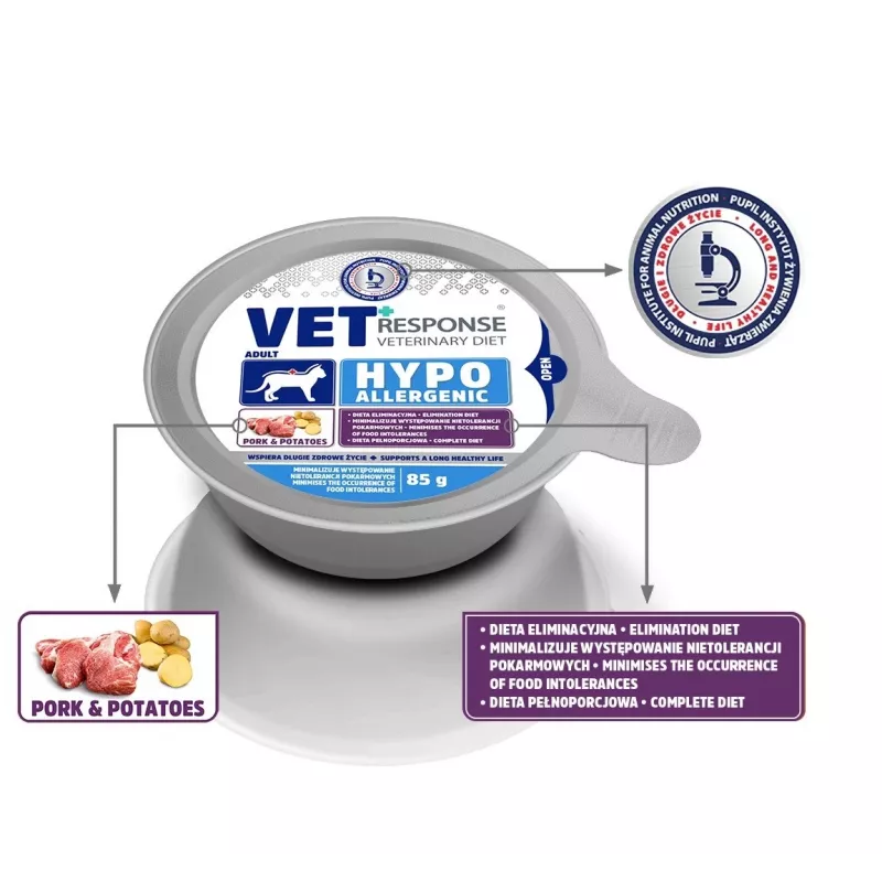 VET RESPONSE Ipoallergenico Maiale - umido per gatti - 85 g