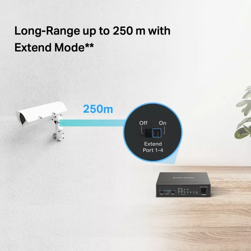 Mercusys switch desktop 6 porte 10/100Mbps con 4 porte PoE+