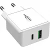 ANSMANN HC218PD - alimentatore - 18 Watt - 3000 mA - PD, QC 3.0 - 2 porte di uscita (USB, USB-C) - bianco (1001-0111)