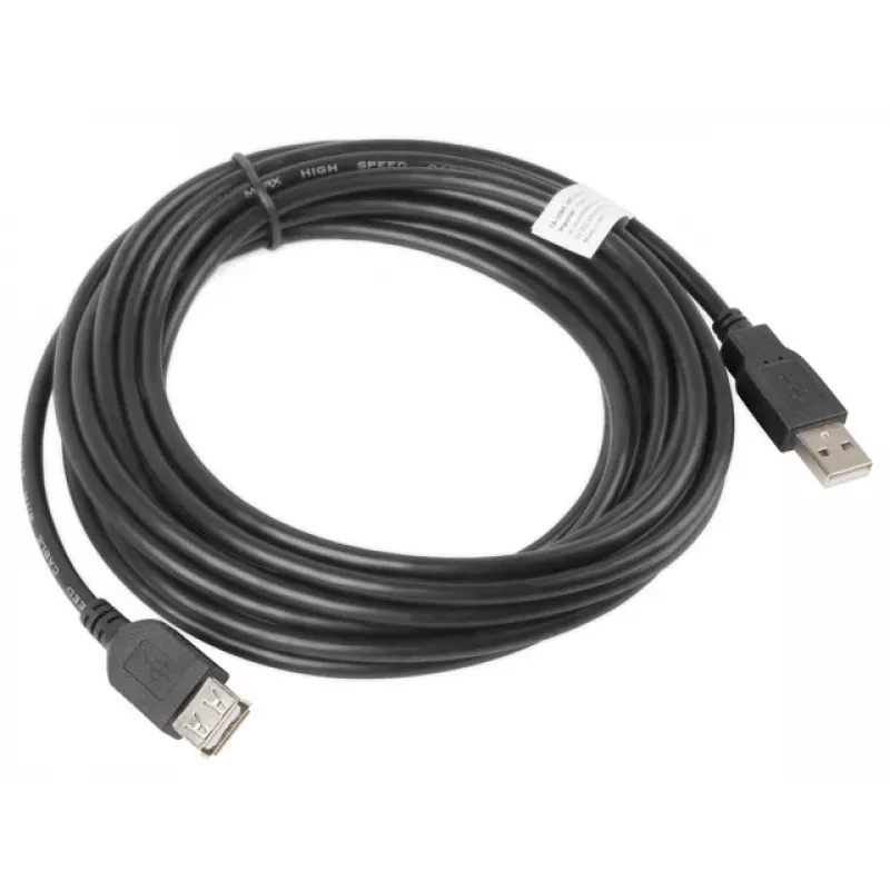Cavo USB Lanberg CA-USBE-10CC-0050-BK 5 m USB 2.0 USB A nero (CA-USBE-10CC-0050-BK)