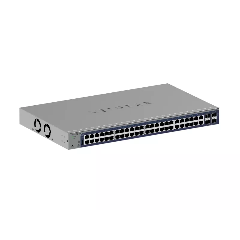 Switch Gigabit Ethernet gestito Netgear GS752TX, 48x RJ-45 10/100/1000, supporto 10G, rack 1U, grigio