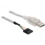 Cavo DeLOCK 83078 USB 2.0-A maschio a pin header, 70 cm