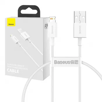 Cavo Baseus Superior Series USB a Lightning, 2,4A, 0,25m (bianco)