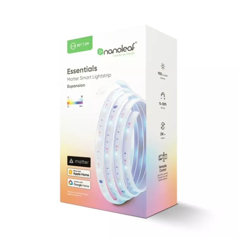 Nanoleaf Essentials Light Strips estensione 2 metri | 23 W | RGBCW | Bluetooth, Thread | 2700 - 6500 K