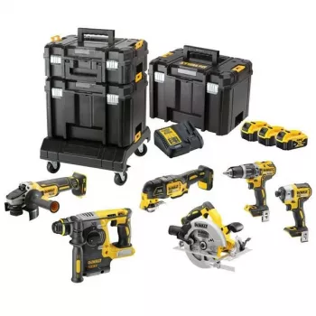 DeWalt DCK685P3T 18V Valigetta utensili a batteria — 3 batterie da 5,0 Ah, DCH273 martello, smerigliatrice angolare, valigetta