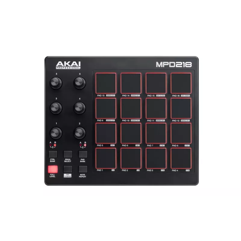 Mixer audio Akai MPD218 nero 16 pad USB MIDI Controller