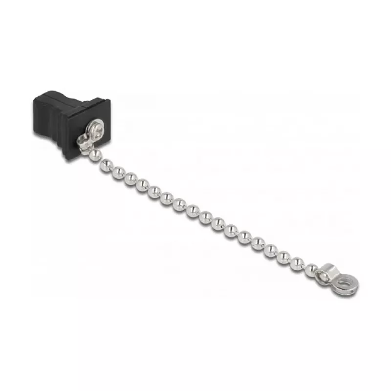 Cappuccio antipolvere in fibra ottica con catena DeLOCK 86847 connettore SC nero