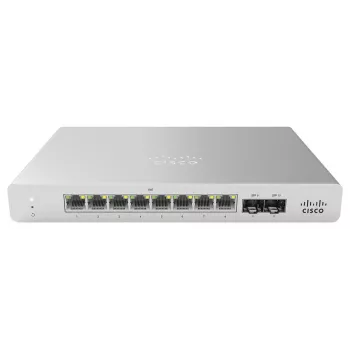Cisco - Meraki Cloud Managed MS120-8 - Switch - managed - 8 x 10/100/1000 (PoE+) + 2 x Gigabit SFP montaggio a parete desktop PoE+ (124 W)