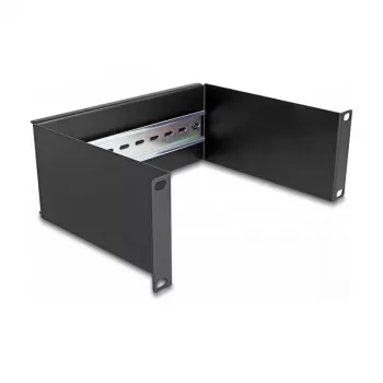 Guida rack DeLOCK 10 pollici pannello per guida DIN 2U nero metallo 180mm