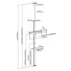 Maclean MC-791N supporto TV telescopico da pavimento a soffitto con mensola, 37-70 pollici, 30 kg