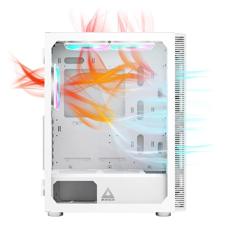 Case PC Montech X3 GLASS mid-tower bianco