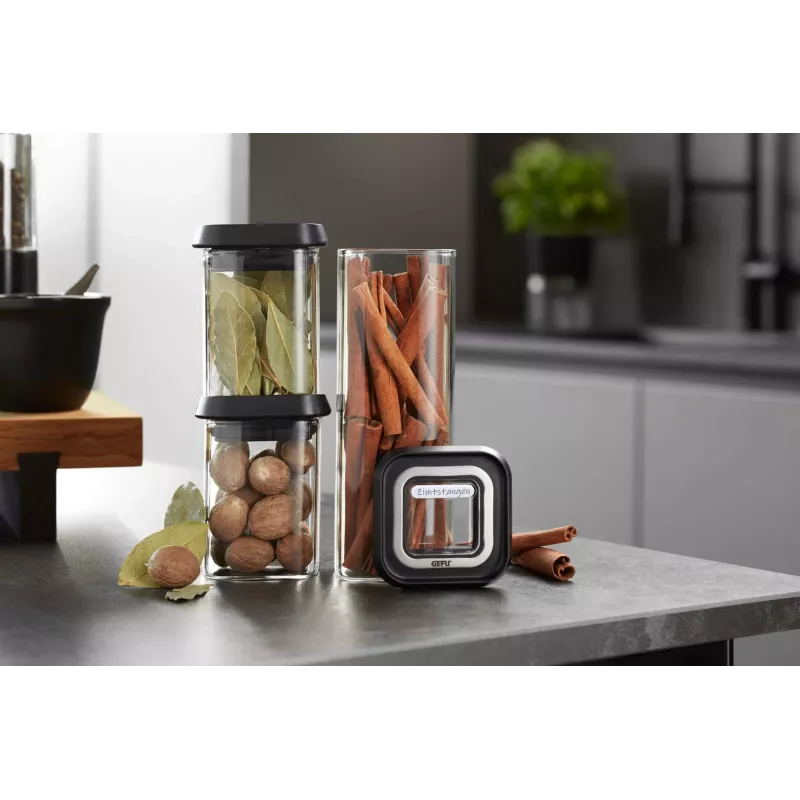 Set di 4 contenitori ermetici e impilabili GEFU G-12806, contenitori per alimenti, riutilizzabili