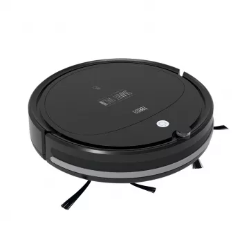 Robot aspirapolvere TEESA Smart VAC 2 — rotondo, nero, potenza di aspirazione 1000 Pa, batteria Li 9,6 V/2000 mAh, contenitore polvere 0,2 l, WLAN, ritorno automatico