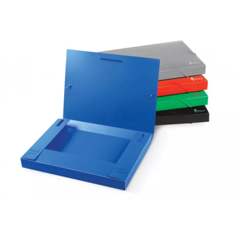 Cartella con elastici Forpus, A4 / 30 mm, plastica, blu