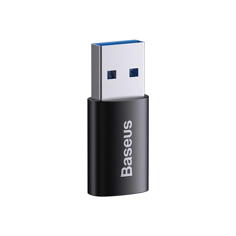 Adattatore Baseus Ingenuity USB Type-A (femmina) a USB Type-C (maschio) 10 Gbit/s, nero, 14×22×8 mm