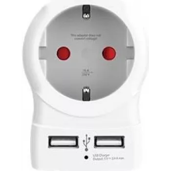 Skross 1500282 adattatore con presa USB bianco (1500282)