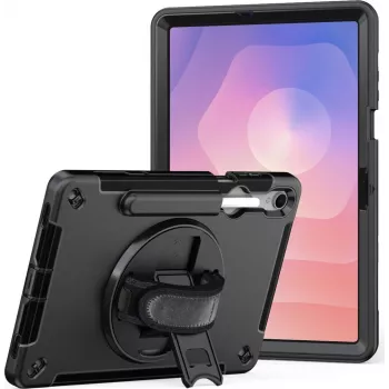 Custodia con kickstand jt berlin per Samsung Galaxy Tab S11 con cinturino robusto — nera