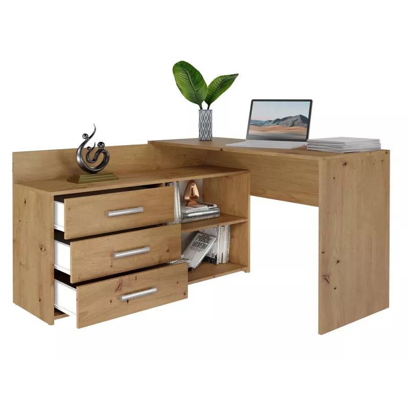 Scrivania per computer angolare Top e Shop DANY ARTISAN KPL, a L, truciolare, color rovere