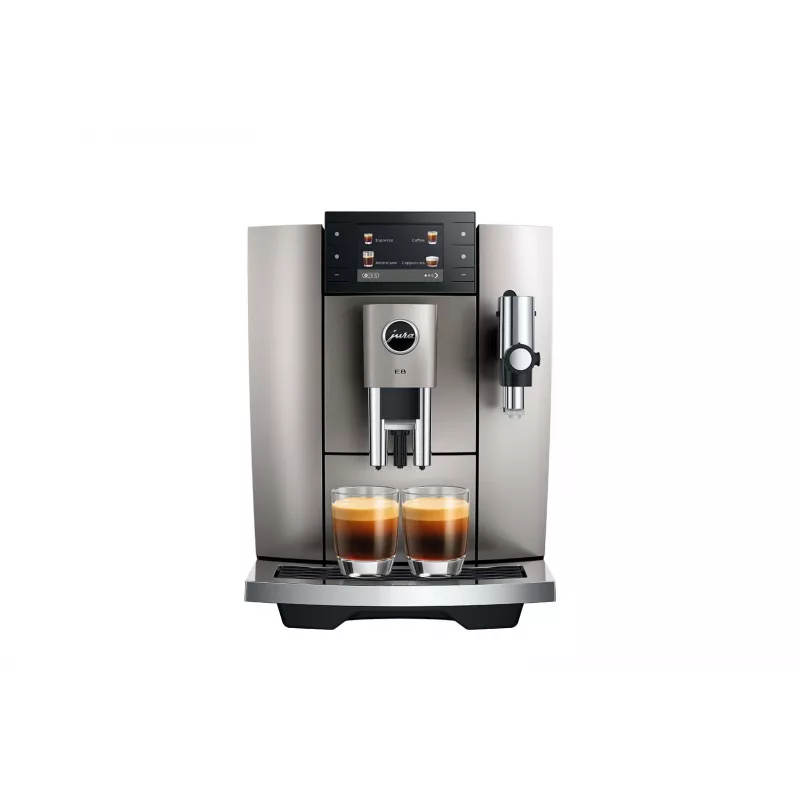 Macchina per espresso JURA E8 automatica 1,9 l argento – 15 bar, display 3,5 pollici, macinacaffè, montalatte