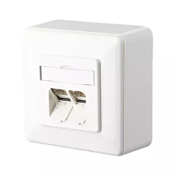 METZ CONNECT BTR IT CONNECT E-DAT C6 8/8(8) AP Cat.6 - scatola da parete - RJ-45 X 2 - bianco puro, RAL 9010 - 2 porte (1307380002-I)