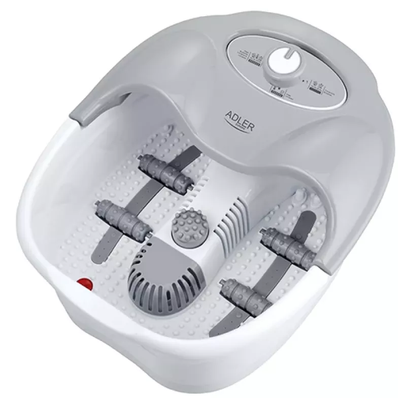 Massaggiatore per gambe Adler AD 2167 con massaggio a rulli e vibrante, calore, intensità regolabile, 80 W, grigio bianco