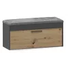 Scarpiera chiusa Top e Shop PARMA — antracite e rovere, truciolare, 1000×490×350 mm