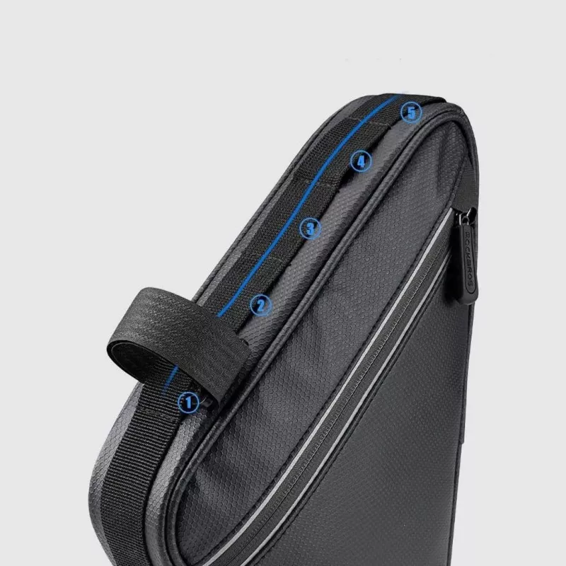 Rockbros B39-2 Borsa da telaio per bici impermeabile, nera
