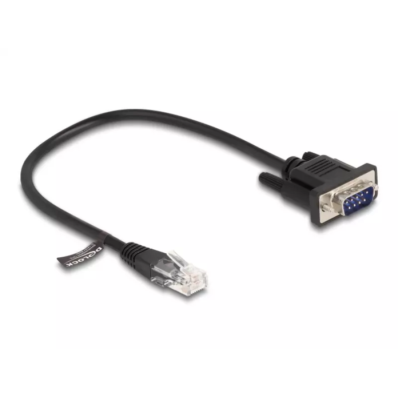 Delock cavo seriale RS-232, RJ45 maschio a D-Sub 9 maschio, 30 cm, nero