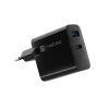 Caricabatterie con filo per dispositivi mobili NATEC NUC-2143, 45 W, USB-C PD 3.0 + USB-A QC 3.0, 110–240 V, nero