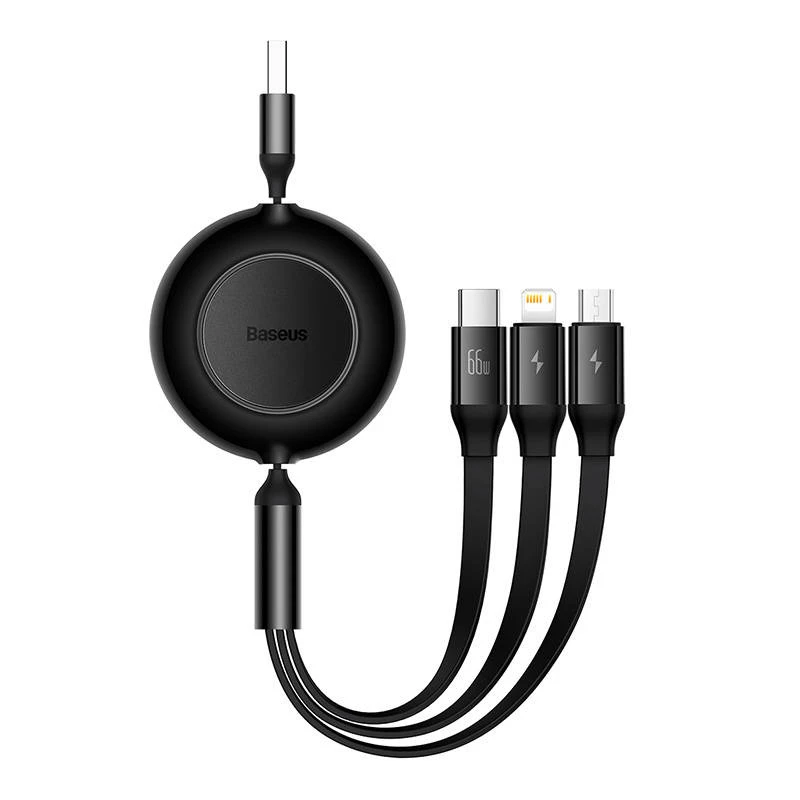 Baseus CAMJ010101 Bright Mirror 2 Series cavo USB 3 in 1, 66 W, 1 m, nero