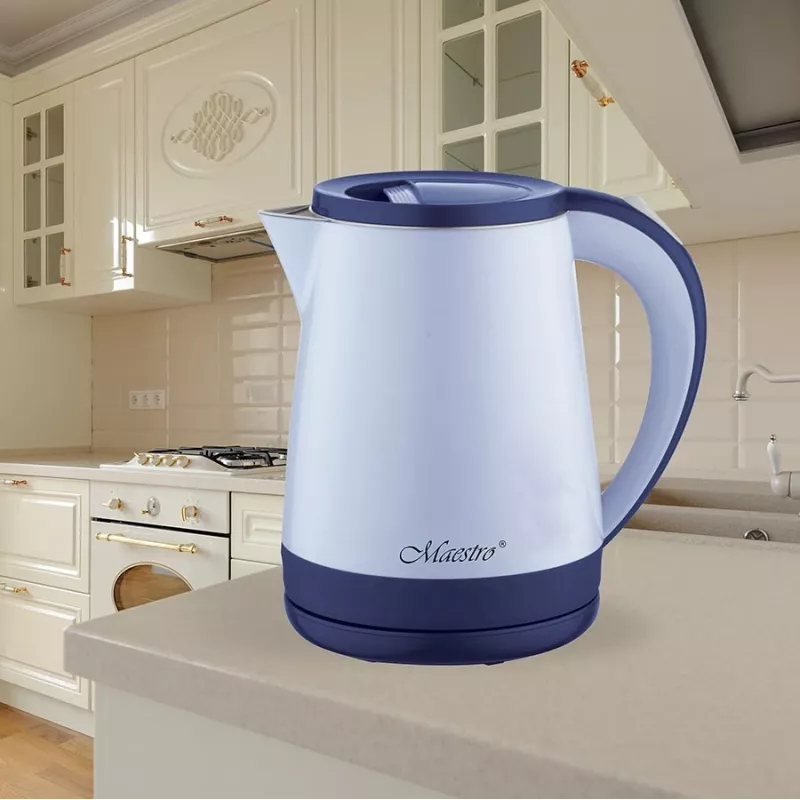 Bollitore Maestro MR-037 1,2 L 1630 W acciaio inox, blu, base girevole 360°