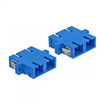 Connettore in fibra ottica SC femmina–femmina DELOCK 85991, blu, confezione da 4