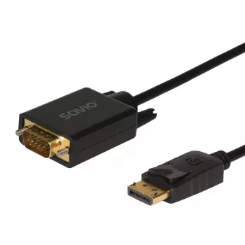 Cavo SAVIO DisplayPort a VGA (D-Sub) 1,8 m, nero
