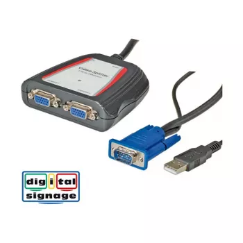 Splitter video VGA portatile, 2x, 250 MHz, VGA, 2x VGA, grigio, 250 MHz, 0,65 m, 1920 x 1440