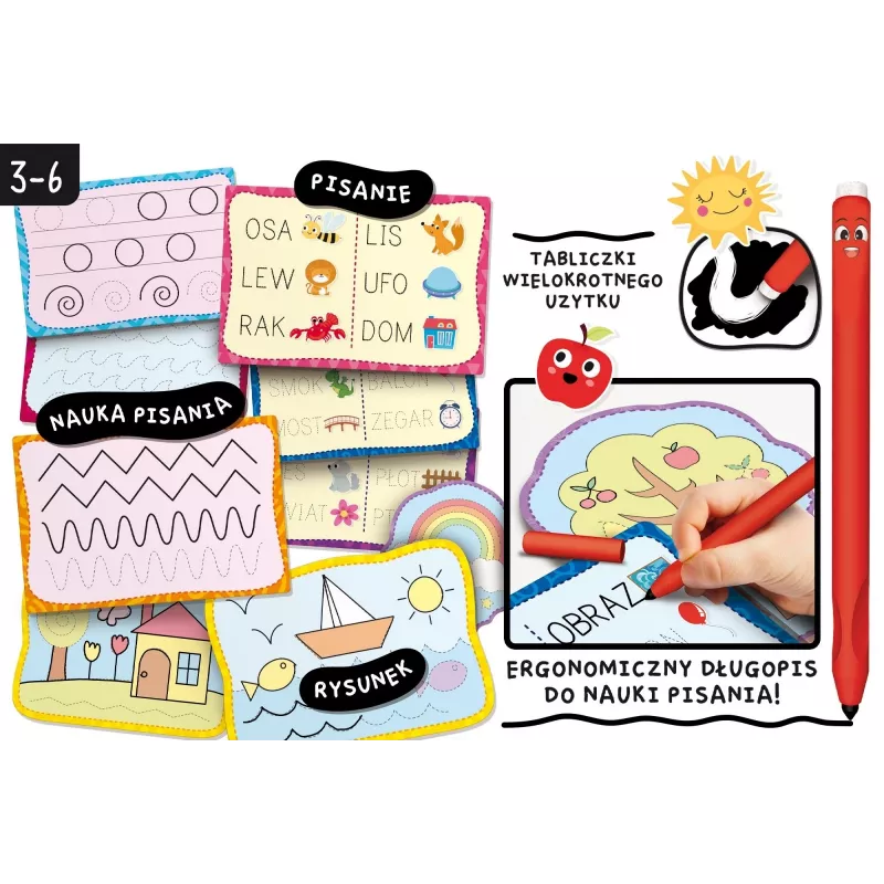 Set didattico Montessori penna scuola di scrittura con 18 tavole