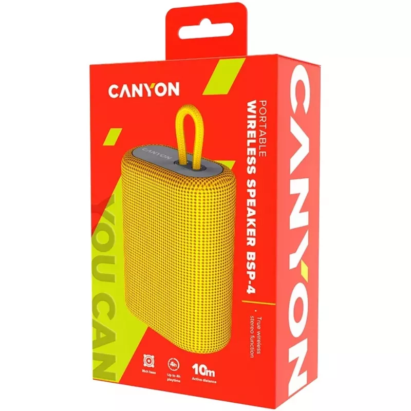 Altoparlante stereo portatile Canyon BSP-4 giallo
