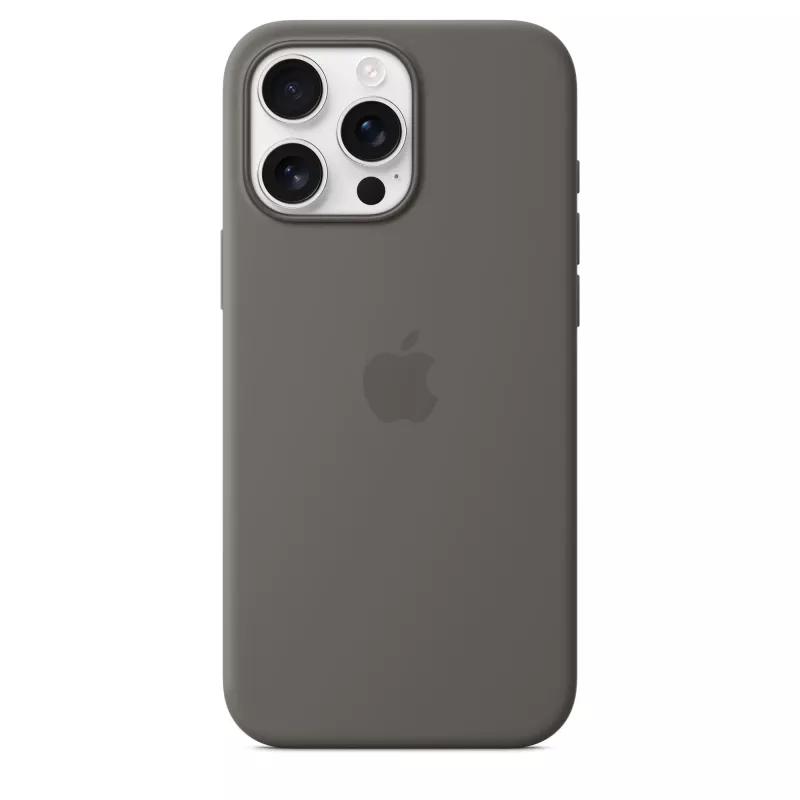 Custodia in silicone con MagSafe per iPhone 16 Pro Max - grigio pietra