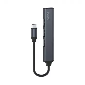 Hub USB 3.0 4 porte SAVIO AK-71 con host USB-C, 5000 Mbit/s, garanzia 2 anni