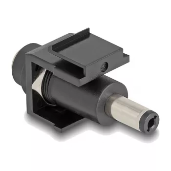 Modulo Keystone DeLOCK DC 5,5 x 2,1 mm connettore femmina su DC 5,5 x 2,5 mm connettore maschio nero