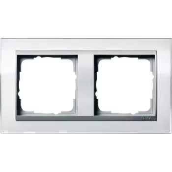 GIRA cornice 2 posti Event trasparente, Standard 55, System 55 bianco 0212726