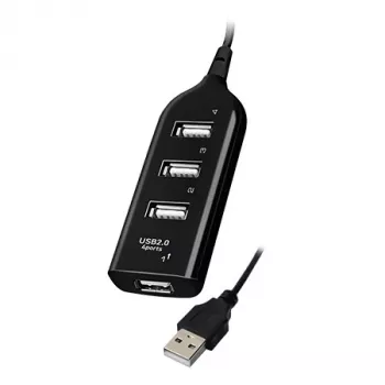 Hub USB VAKOSS TC-234UX — hub USB 2.0 a 4 porte, alimentazione DC (5 V, 1 A), nero
