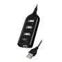 Hub USB VAKOSS TC-234UX — hub USB 2.0 a 4 porte, alimentazione DC (5 V, 1 A), nero