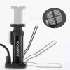 Rockbros 42610002001 pompa da terra per bicicletta con manometro nero