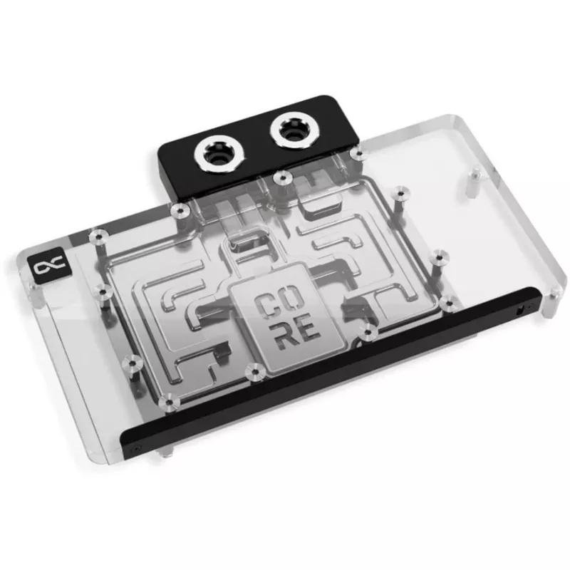 Waterblock per scheda grafica Alphacool Core RX 9070 XT Hellhound+ Transparent Chrome con backplate