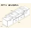 Mobile TV Cama EVORA 200 plum tree/nero lucido