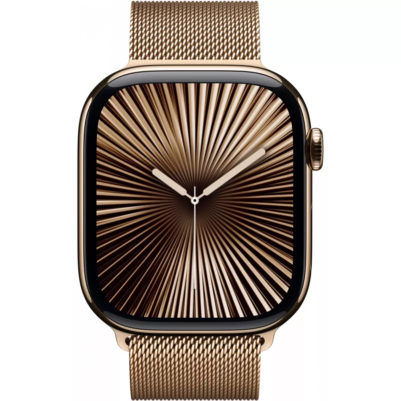 APPLE Watch Series 10 GPS + Cellular 46mm cassa in titanio oro con cinturino Milanese oro - S/M