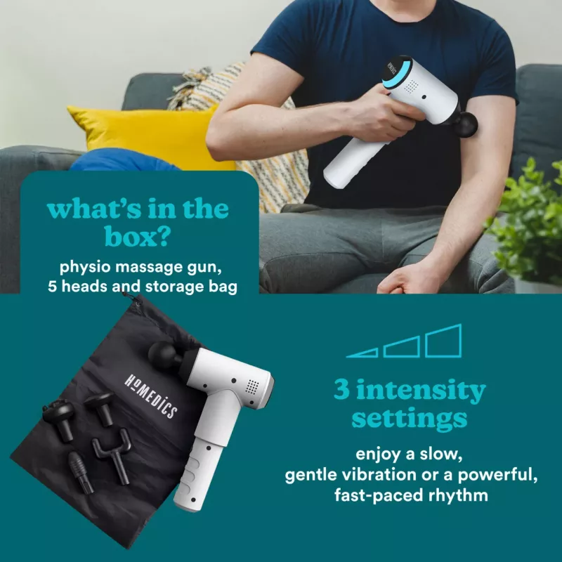 Pistola massaggiante a percussione HoMedics PGM-150-EU — dispositivo portatile per terapia a percussione